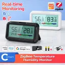 Tuya Smart Wireless Zigbee Hygrometer Thermometer Sensor Monitor With Backlight App Voice Remote Control Alexa Google Home