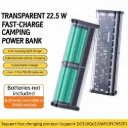 6x18650 Battery Holder 22.5W Fast Charging Transparent Power Bank Case (Battery not included)