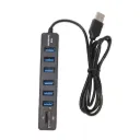USB Hub Combo Splitter 6 Ports USB 2.0 High Speed Mini 2 In 1 SD TF Card Reader