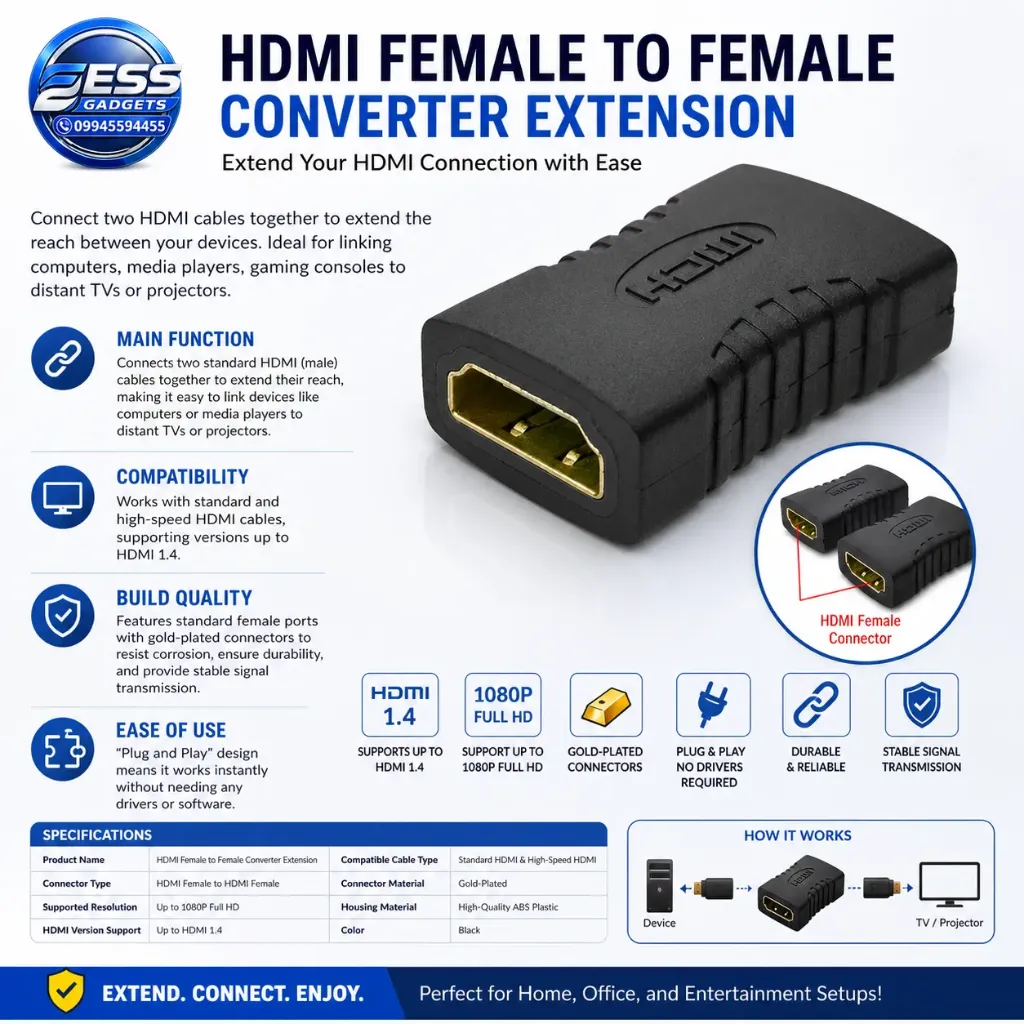 HDMI female to female connector