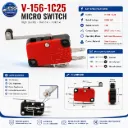 Micro Limit Switch Long Straight Hinge Lever Arm Roller 220V 15A
