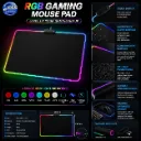 Colorful Mouse Pad Anti-Slip Rubber Base Glowing Gaming Mouse Pad 11 Light Modes