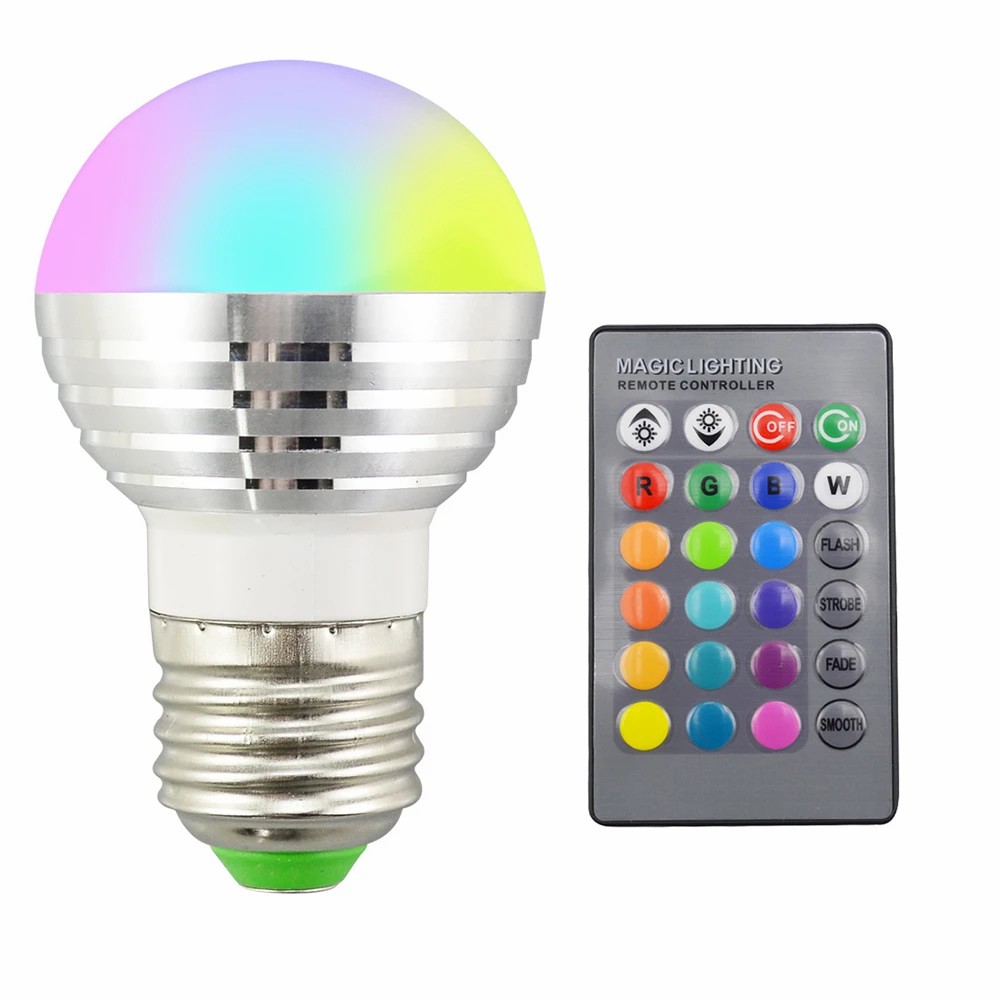 E27 RGB LED Sopt light With Remote 3W 85-265V LED RGB Bulb Light 16 Color Change lamp