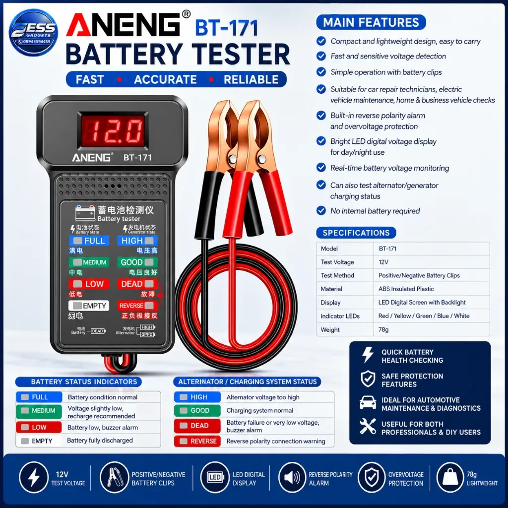 ANENG car battery tester multi-function 12V battery tester
