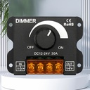 DC 12V-24V LED Dimmer Switch 30A LED Monochrome Controller PWM Digital Stepless Dimming for Lamp Strip Single Color Lamp