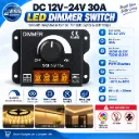 DC 12V-24V LED Dimmer Switch 30A LED Monochrome Controller PWM Digital Stepless Dimming for Lamp Strip Single Color Lamp