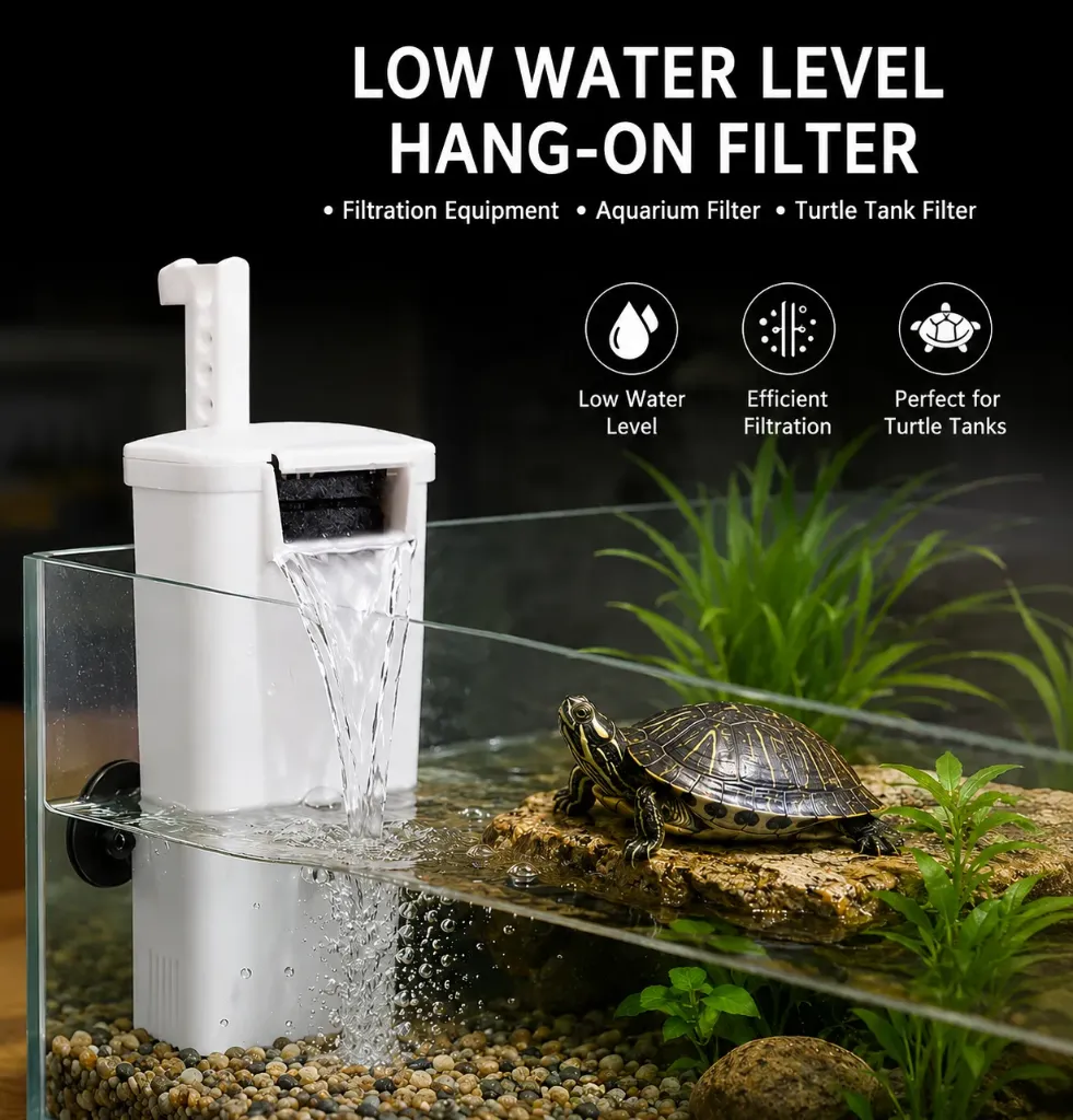 Aquarium fish tank low water level filter