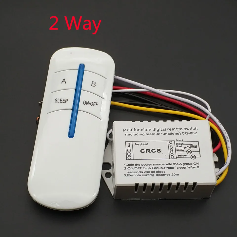 2 Way Wireless Smart Lamp Light RF Remote Control Switch 220V