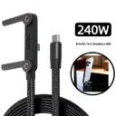 2-IN-1 Type-C Cable Foldable Mobile Phone Holder 240W Fast Charging Data Cable
