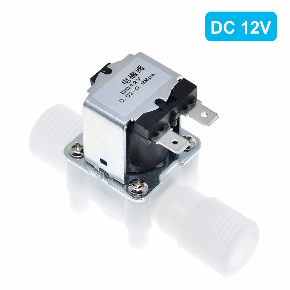 DC 12V 24V 220V 1/2" Plastic Solenoid Valve Magnetic Machine Dispenser Drinking Water Pneumatic Pressure Controller Switch