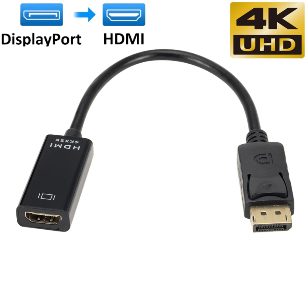 DP to HDMI Adapter Converter 4K 30hz Male to Female DisplayPort to HDMI-Compatible Video Audio Adapter Cable