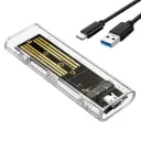 NGFF (SATA M.2)/ NVMe (PCIe) Transparent Case USB Type C  External Enclosure