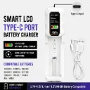 18650 Battery Charger Single Slot LCD Display Smart Charger for 3.7V 4.2V 26650 21700 18350 16340 18500 14500 AA AAA Batteries