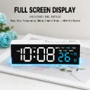 3 Levels Brightness LED Digital Alarm Clock 12/24H Display Mood Light Electronic Clock with Night Mode Dual Alarm Bedside Clock