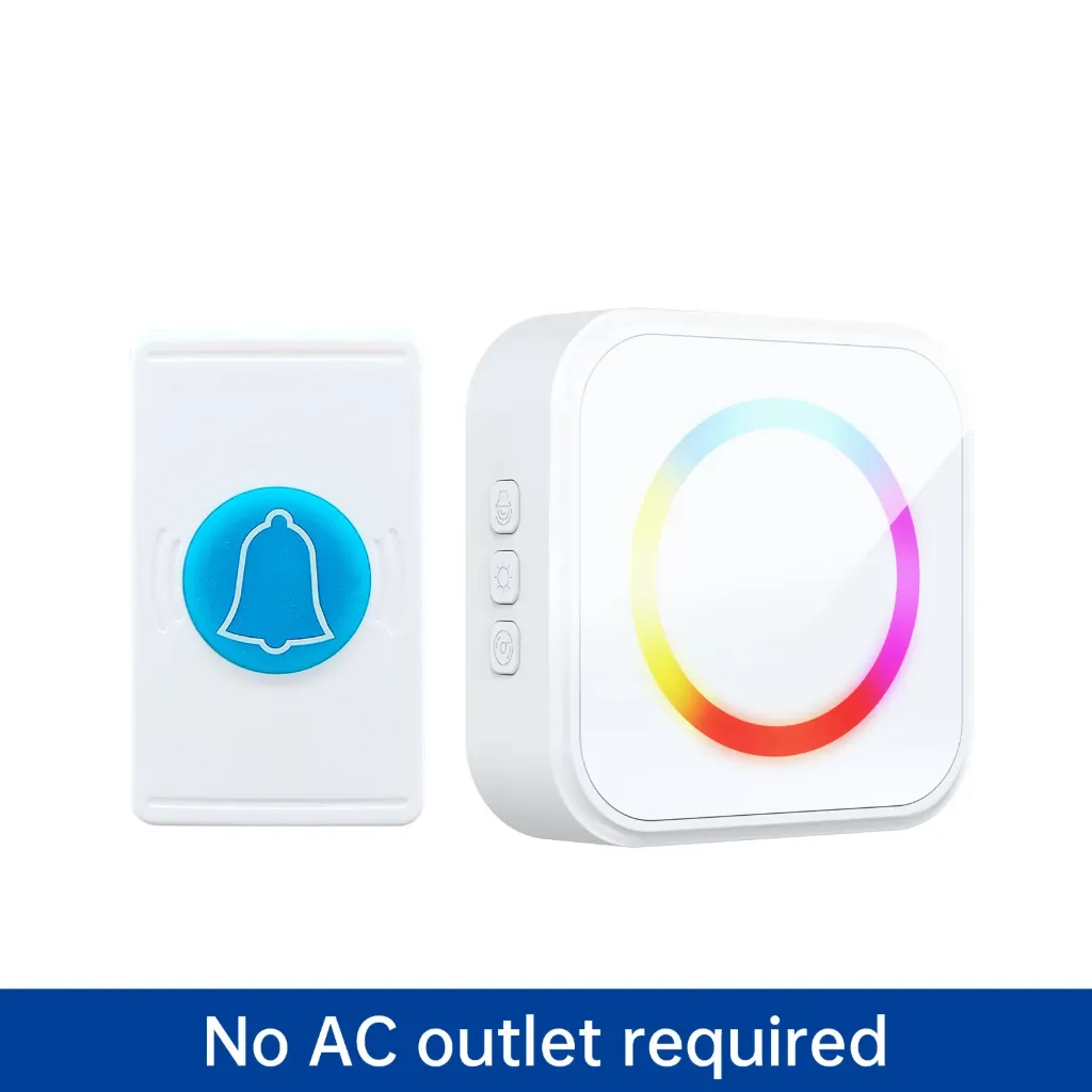 Wireless Doorbell (RGB LED Light Chime)