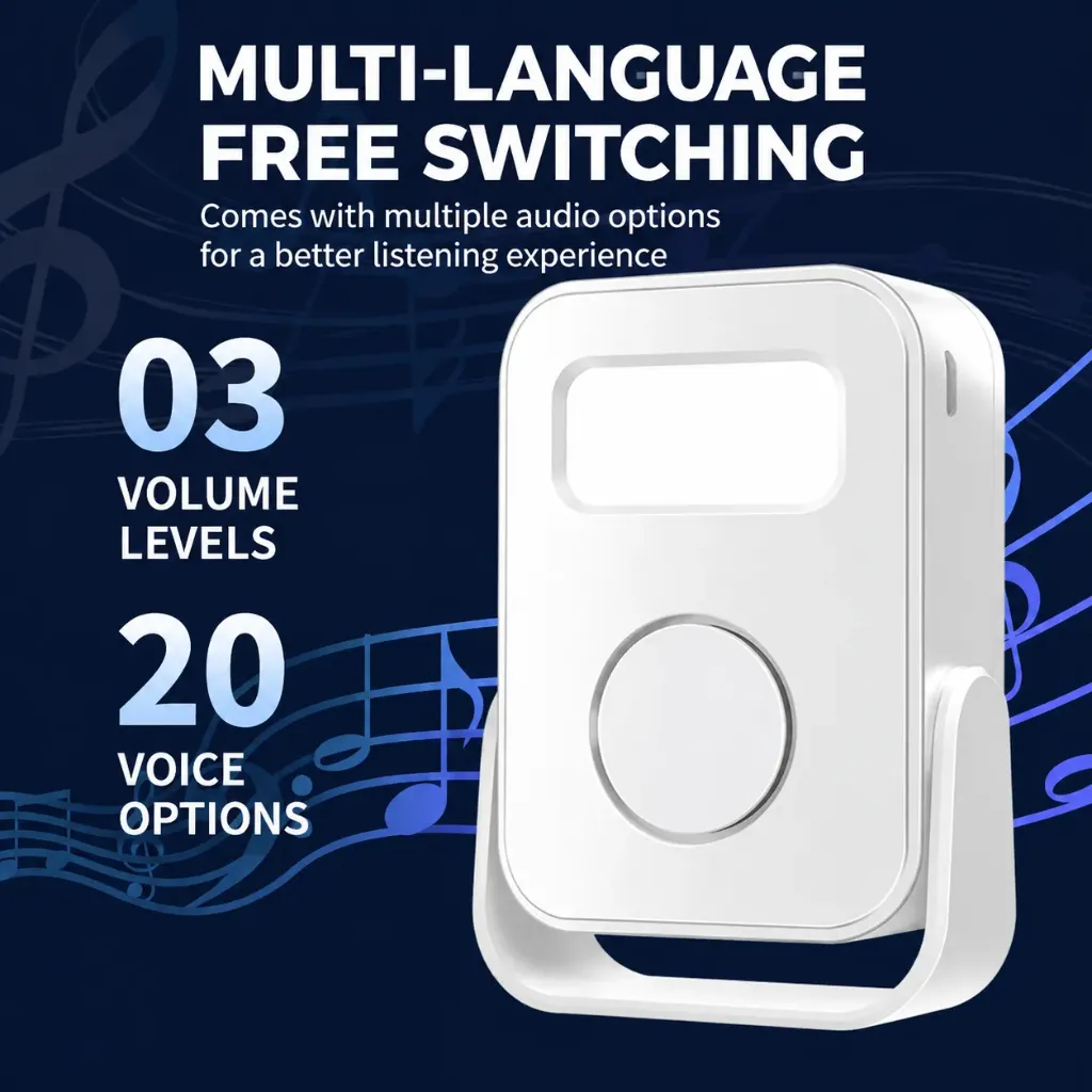 Infrared Sensor Intelligent Welcome Doorbell Recording Function Wireless Door Greeter Sensor Alarm Smart PIR Motion Detector