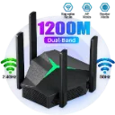 1200Mbps WiFi Repeater 2.4G/5GHZ Router Tri-mode Wireless Repeater Booster AP Signal Amplifier