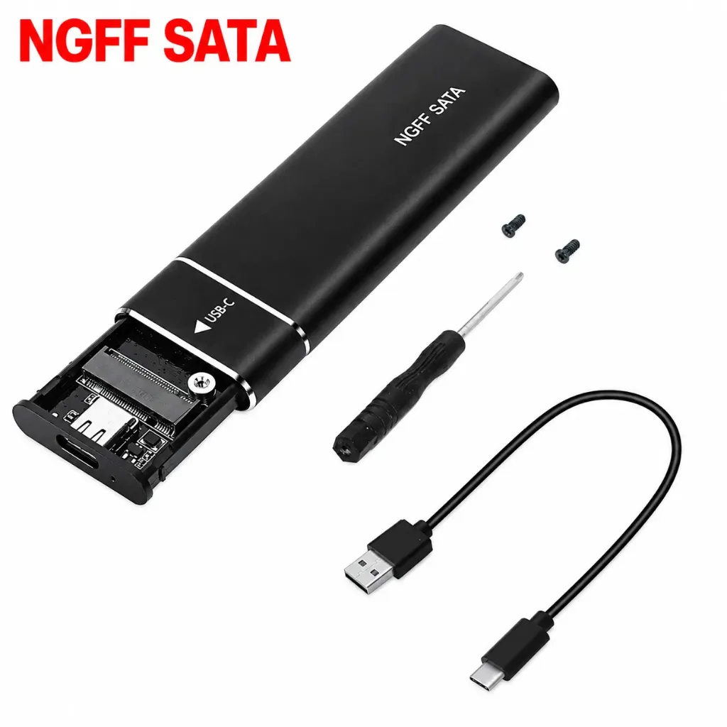 USB 3.1 Type C Dual Protocol M2 SSD Case M.2 NVME NGFF SATA SSD Enclosure Adapter 10Gbps External Enclosure Supports M and B&M Keys (NGFF)