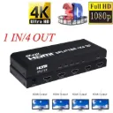 4K X 2K HDMI Splitter HDMI Switch 1 in 4 Out Video Distributor Amplifier 1x4 Splitter