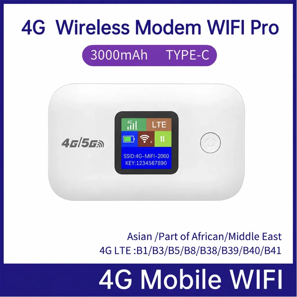 **A8 4G LTE Portable WiFi Router – 150Mbps Mobile Hotspot with 3000mAh Battery**