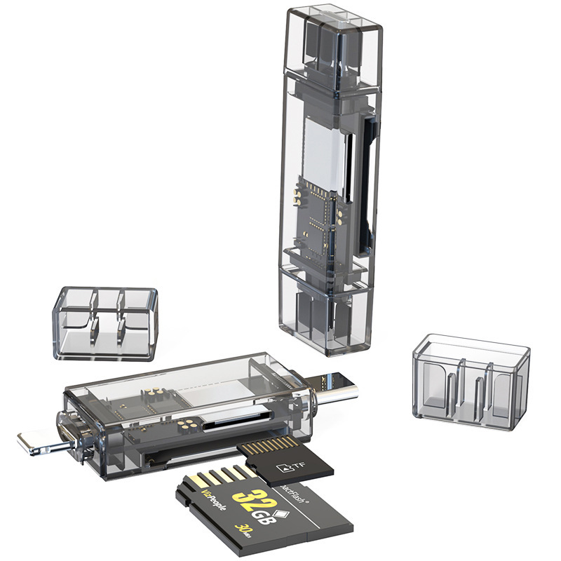 Lighting + Type-c to SDTF two-in-one card reader OTG converter