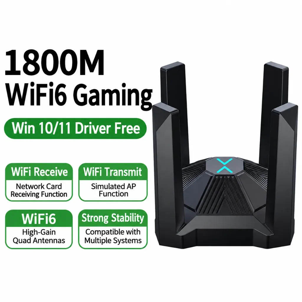 USB 3.0 Driver-Free USB AX1800M WiFi 6 Dual-Band Wireless Network Card