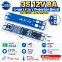 3S 12V 8A Li-ion 18650 Lithium Battery Protection Board BMS