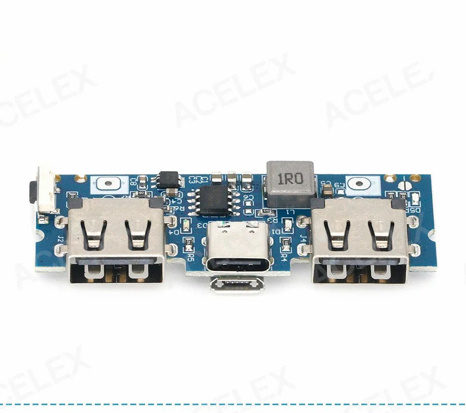 Micro/Type-C USB 5V 2.4A Dual USB 18650 Boost Battery Charger Board Mobile Power Bank Accessories