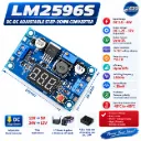 LM2596S DC-DC Adjustable Step-Down Converter with Digital Voltmeter
