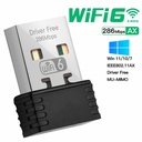 WIFI6 USB WIFI Network Card Free Driver 2.4GHz USB Dongle Wi-Fi Adapter 286.8Mbps 802.11b/g/n/ax for PC/Laptop/Desktop