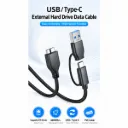 USB 3.0 / Type-C to Micro-B External HDD Data Cable (5Gbps)