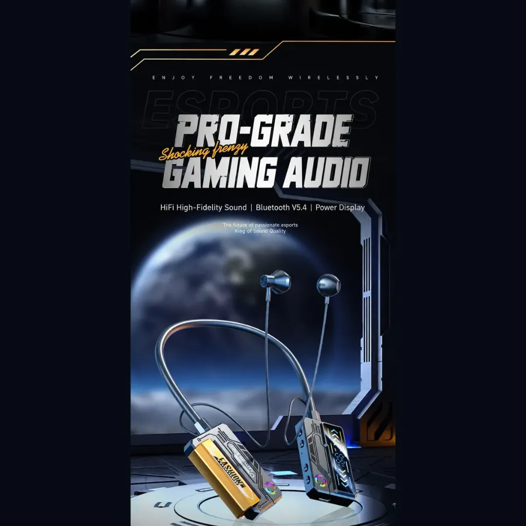 Bluetooth 5.4 Gaming Neckband Earphones