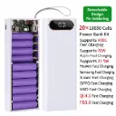 20*18650 battery Power Box No Welding DIY Detachable 22.5W Fast Charge Power Bank Case With LED Lighting (Battery not included)