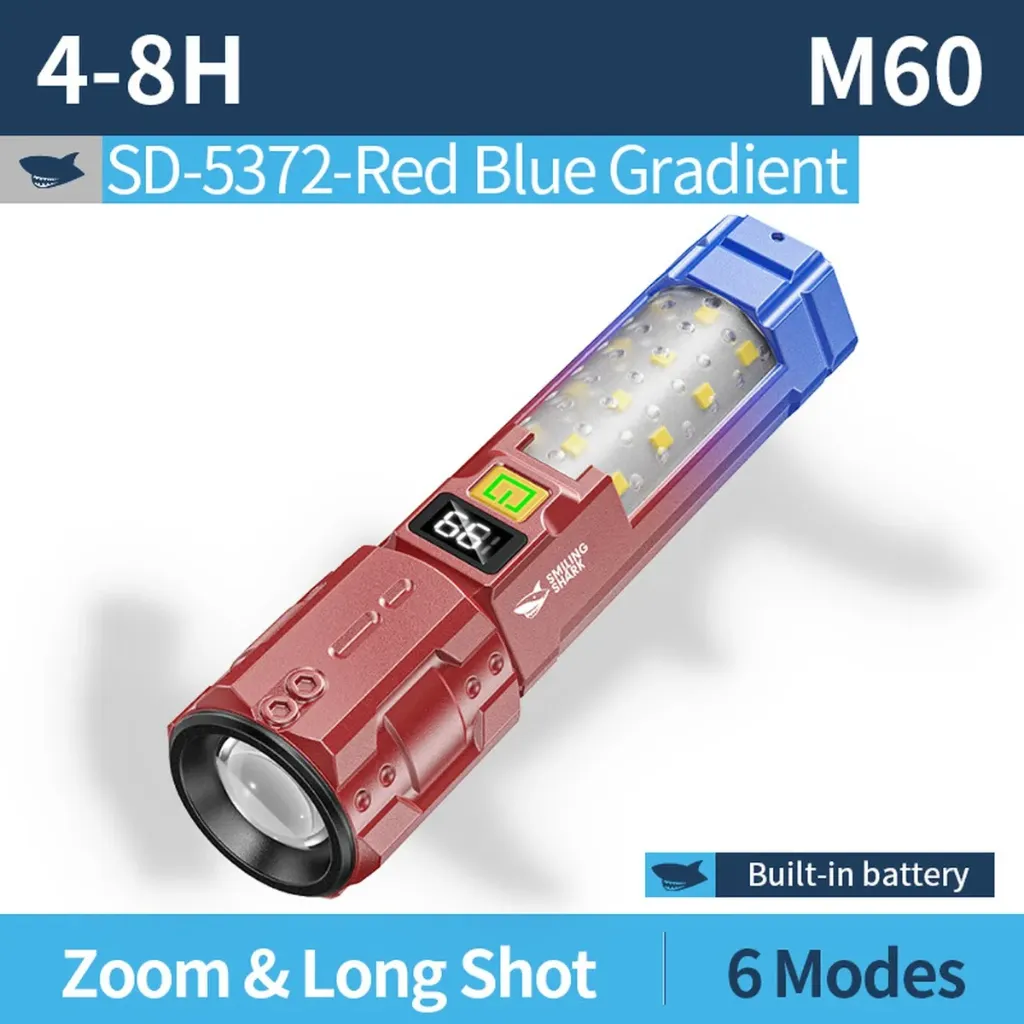 SMILING SHARK M60 Rechargeable LED Flashlight