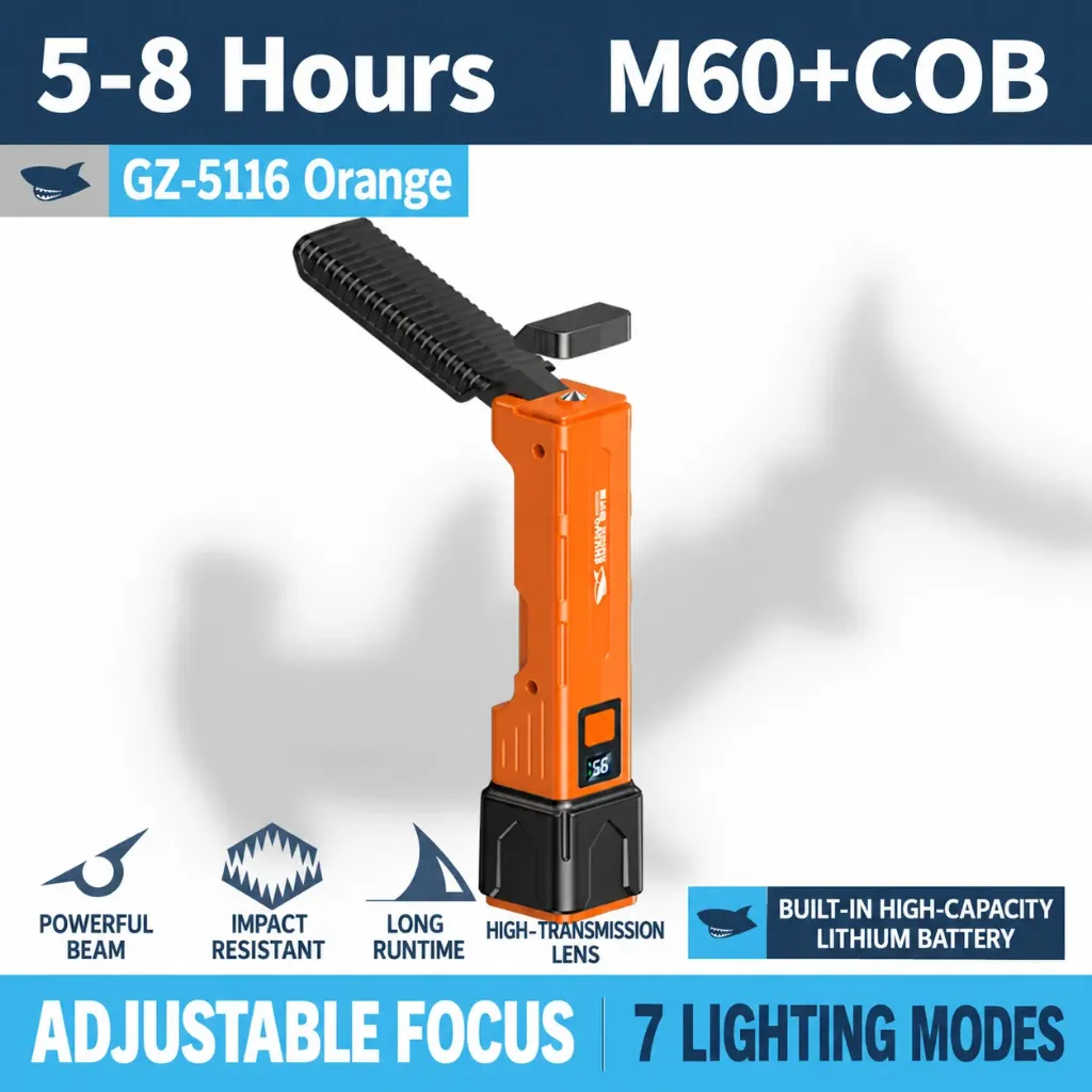 Smiling Shark GZ-5116 Multifunctional Rechargeable Flashlight & Work Light