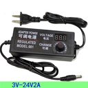 3-24V 2A adjustable voltage regulator power adapter with LED display