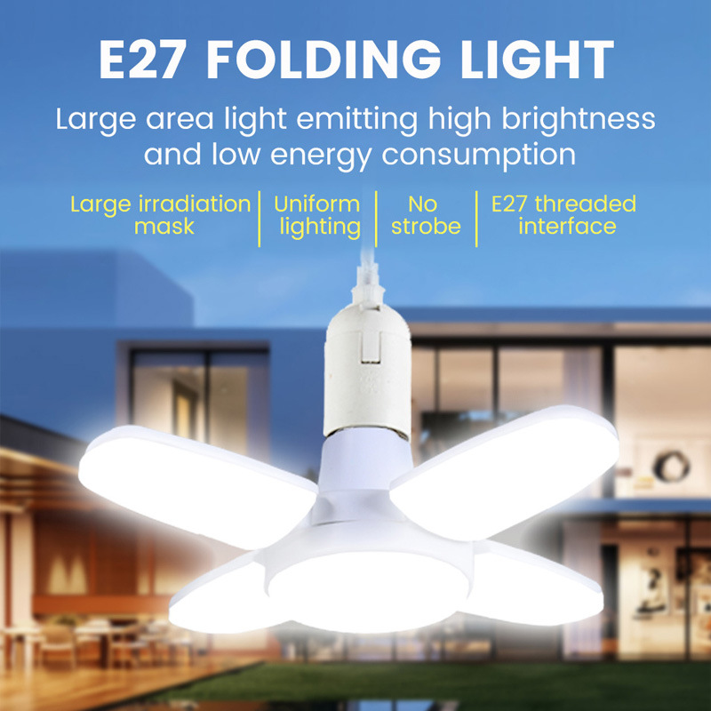 28W Fan Shape LED Bulb E27 LED Lamp Foldable 85-2650V Light Bulbs