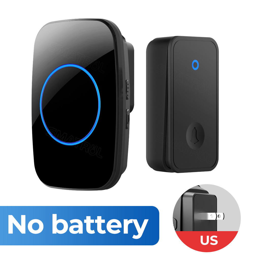 Self-generated wireless household electric doorbell intelligent AC music reminder elderly pager battery-free doorbell (1 Door Bell 1 Button)