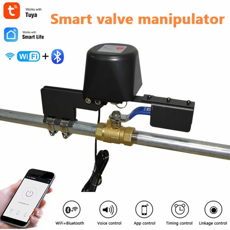 Tuya Wifi Smart Valve Controller bluetooth-compatible For Water Gas Auto Shut ON Off Water Valve Manipulator Smart Life APP home tool (Wifi Version)