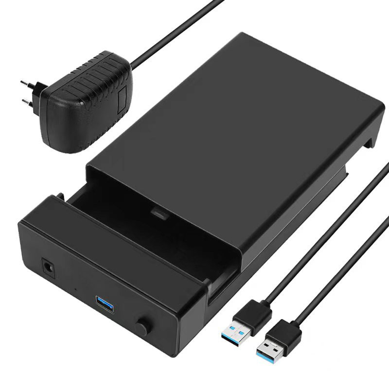 2.5/3.5 inch plastic screw-free USB 3.0 SATA desktop serial port hard drive enclosure supports 18TB external power supply