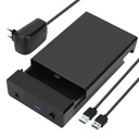 2.5/3.5 inch plastic screw-free USB 3.0 SATA desktop serial port hard drive enclosure supports 18TB external power supply