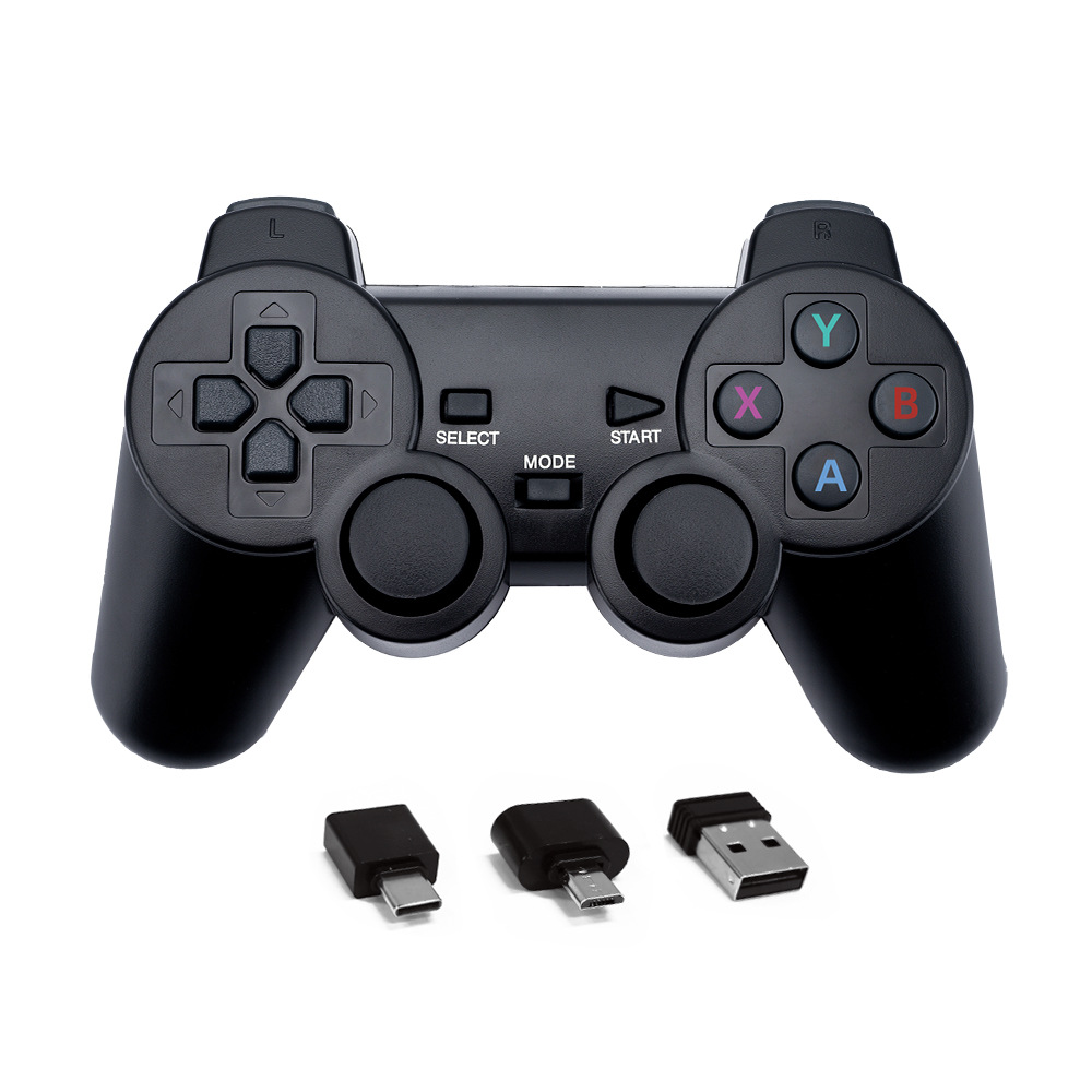 Single wireless game controller with 2.4G receiver can support PC/Android TV/smart box