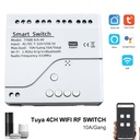Tuya RF 433Mhz WIFI Smart 4CH Receiver Module Wireless Remote Timing Voice Control Remote Control Switch AC DC 7-32V