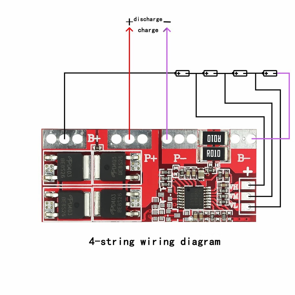 4-string lithium battery protection board 30A high current four-string automatic recovery without activation 14.4V, 14.8V, 16.8V