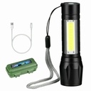 aluminum alloy USB charging led mini telescopic zoom COB glare flashlight