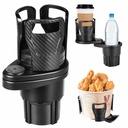 2 In 1 Car Cup Holder Expander Adapter Base Tray 360 Rotating Multifunctional Dual Cup Holder Bottle Holder Extender Auto Stand
