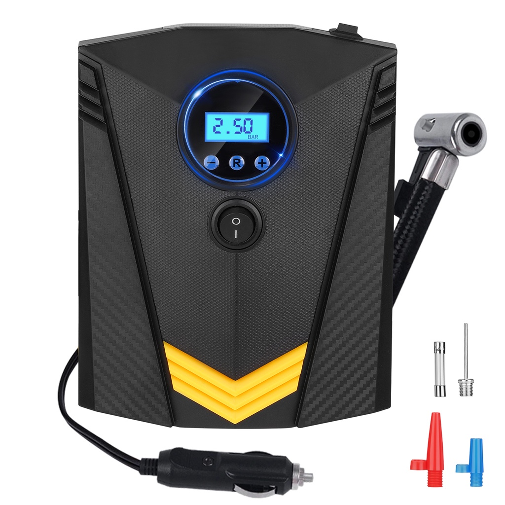 120W Auto Digital Tire Inflator Portable Air Compressor Pump With Light 150 PSI Car Air Pump (12V 1A)
