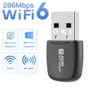 WIFI 6 286.8Mbps USB Dongle 2.4GHz Mini USB WiFi Card Adapter Driver Free Wireless Network Receiver For Windows 7 10 11