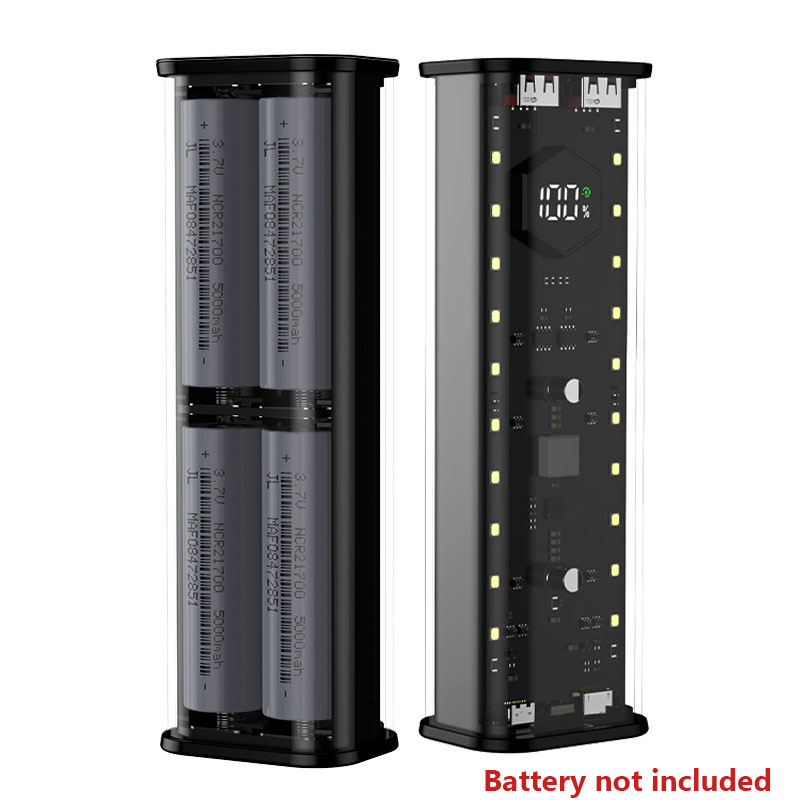 4* 21700 Battery Holder USB DIY Power Bank Box 22.5W Fast Charging Housing Battery Case Quick Charge Solderless Mobile Power bank Kit (battery not included)