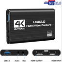 4K Video Capture Card 1080P 60fps HD Camera Recording Box HDMI to USB 3.0 PC Live Streaming Grabber Recorder